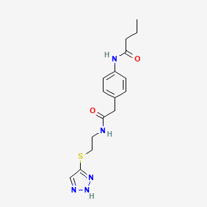 molecular formula C16H21N5O2S B4178585 N-[4-(2-oxo-2-{[2-(1H-1,2,3-triazol-5-ylthio)ethyl]amino}ethyl)phenyl]butanamide 