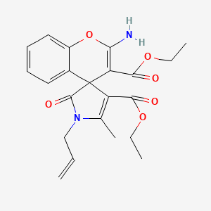 molecular formula C22H24N2O6 B4178588 diethyl 1'-allyl-2-amino-5'-methyl-2'-oxo-1',2'-dihydrospiro[chromene-4,3'-pyrrole]-3,4'-dicarboxylate 