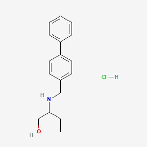 molecular formula C17H22ClNO B4178595 2-[(4-biphenylylmethyl)amino]-1-butanol hydrochloride 