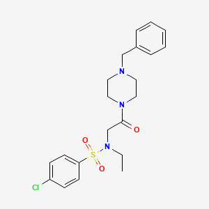molecular formula C21H26ClN3O3S B4178599 N-[2-(4-benzyl-1-piperazinyl)-2-oxoethyl]-4-chloro-N-ethylbenzenesulfonamide 