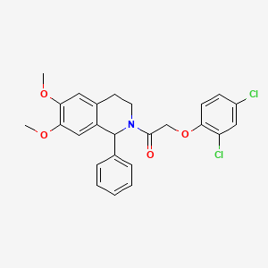 molecular formula C25H23Cl2NO4 B4178611 2-[(2,4-dichlorophenoxy)acetyl]-6,7-dimethoxy-1-phenyl-1,2,3,4-tetrahydroisoquinoline 