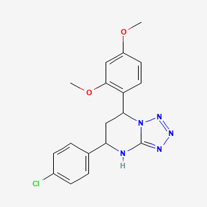 molecular formula C18H18ClN5O2 B4178621 5-(4-chlorophenyl)-7-(2,4-dimethoxyphenyl)-4,5,6,7-tetrahydrotetrazolo[1,5-a]pyrimidine 