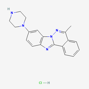 molecular formula C19H20ClN5 B4178634 5-methyl-9-(1-piperazinyl)benzimidazo[2,1-a]phthalazine hydrochloride 