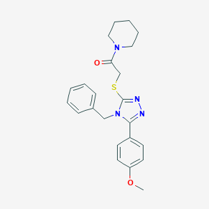 2-[[4-Benzyl-5-(4-methoxyphenyl)-1,2,4-triazol-3-yl]sulfanyl]-1-piperidin-1-ylethanone