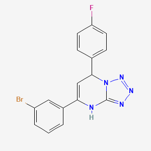 molecular formula C16H11BrFN5 B4178669 5-(3-bromophenyl)-7-(4-fluorophenyl)-4,7-dihydrotetrazolo[1,5-a]pyrimidine 