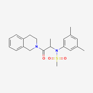 molecular formula C21H26N2O3S B4178676 N-[2-(3,4-dihydro-2(1H)-isoquinolinyl)-1-methyl-2-oxoethyl]-N-(3,5-dimethylphenyl)methanesulfonamide 