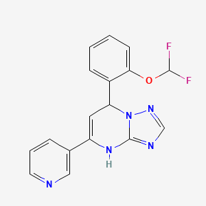 molecular formula C17H13F2N5O B4178677 7-[2-(difluoromethoxy)phenyl]-5-(3-pyridinyl)-4,7-dihydro[1,2,4]triazolo[1,5-a]pyrimidine 