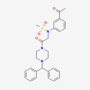 molecular formula C28H31N3O4S B4178684 N-(3-acetylphenyl)-N-{2-[4-(diphenylmethyl)-1-piperazinyl]-2-oxoethyl}methanesulfonamide 