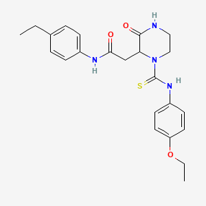 molecular formula C23H28N4O3S B4178693 2-(1-{[(4-ethoxyphenyl)amino]carbonothioyl}-3-oxo-2-piperazinyl)-N-(4-ethylphenyl)acetamide 