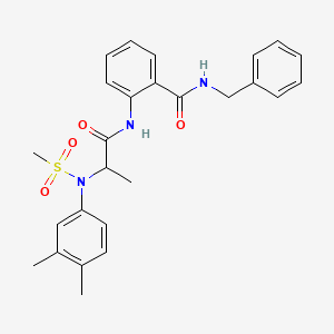 molecular formula C26H29N3O4S B4178701 N-benzyl-2-{[N-(3,4-dimethylphenyl)-N-(methylsulfonyl)alanyl]amino}benzamide 