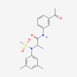 molecular formula C20H24N2O4S B4178715 N~1~-(3-acetylphenyl)-N~2~-(3,5-dimethylphenyl)-N~2~-(methylsulfonyl)alaninamide 