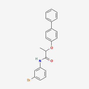 molecular formula C21H18BrNO2 B4178721 2-(4-biphenylyloxy)-N-(3-bromophenyl)propanamide 