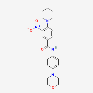molecular formula C22H26N4O4 B4178731 N-[4-(4-morpholinyl)phenyl]-3-nitro-4-(1-piperidinyl)benzamide 