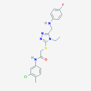 N-(3-chloro-4-methylphenyl)-2-({4-ethyl-5-[(4-fluoroanilino)methyl]-4H-1,2,4-triazol-3-yl}sulfanyl)acetamide