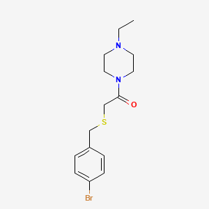 molecular formula C15H21BrN2OS B4178745 1-{[(4-bromobenzyl)thio]acetyl}-4-ethylpiperazine 