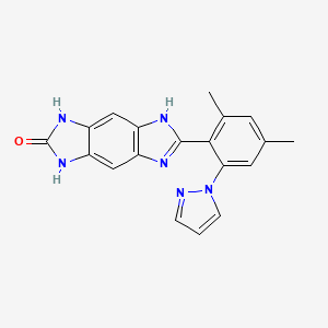 molecular formula C19H16N6O B4178748 6-[2,4-dimethyl-6-(1H-pyrazol-1-yl)phenyl]-3,5-dihydroimidazo[4,5-f]benzimidazol-2(1H)-one 