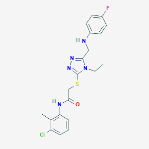 N-(3-chloro-2-methylphenyl)-2-({4-ethyl-5-[(4-fluoroanilino)methyl]-4H-1,2,4-triazol-3-yl}sulfanyl)acetamide