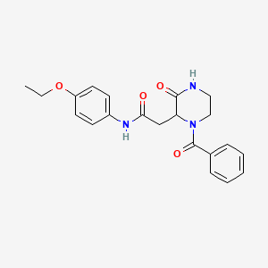 molecular formula C21H23N3O4 B4178780 2-(1-benzoyl-3-oxo-2-piperazinyl)-N-(4-ethoxyphenyl)acetamide 