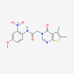 molecular formula C17H16N4O5S B4178805 2-(5,6-dimethyl-4-oxothieno[2,3-d]pyrimidin-3(4H)-yl)-N-(4-methoxy-2-nitrophenyl)acetamide 