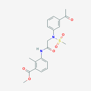 molecular formula C20H22N2O6S B4178812 methyl 3-{[N-(3-acetylphenyl)-N-(methylsulfonyl)glycyl]amino}-2-methylbenzoate 