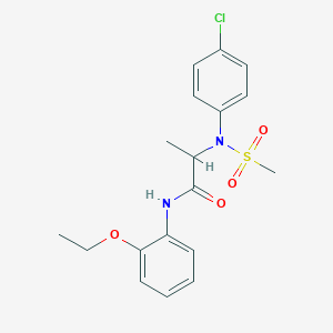 molecular formula C18H21ClN2O4S B4178823 N~2~-(4-chlorophenyl)-N~1~-(2-ethoxyphenyl)-N~2~-(methylsulfonyl)alaninamide 
