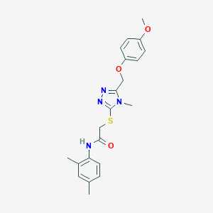 molecular formula C21H24N4O3S B417883 N-(2,4-dimethylphenyl)-2-({5-[(4-methoxyphenoxy)methyl]-4-methyl-4H-1,2,4-triazol-3-yl}sulfanyl)acetamide 