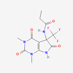 N-[1,3-dimethyl-2,4,6-trioxo-5-(trifluoromethyl)-2,3,4,5,6,7-hexahydro-1H-pyrrolo[2,3-d]pyrimidin-5-yl]propanamide