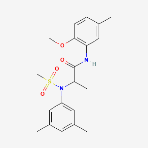 molecular formula C20H26N2O4S B4178846 N~2~-(3,5-dimethylphenyl)-N~1~-(2-methoxy-5-methylphenyl)-N~2~-(methylsulfonyl)alaninamide 