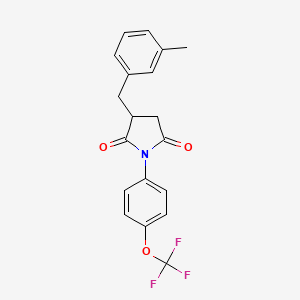 molecular formula C19H16F3NO3 B4178852 3-(3-methylbenzyl)-1-[4-(trifluoromethoxy)phenyl]-2,5-pyrrolidinedione 