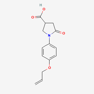 molecular formula C14H15NO4 B4178869 1-[4-(allyloxy)phenyl]-5-oxo-3-pyrrolidinecarboxylic acid 