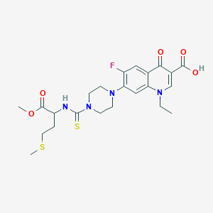 molecular formula C23H29FN4O5S2 B4178880 1-ethyl-6-fluoro-7-[4-({[1-(methoxycarbonyl)-3-(methylthio)propyl]amino}carbonothioyl)-1-piperazinyl]-4-oxo-1,4-dihydro-3-quinolinecarboxylic acid 