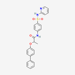 molecular formula C26H23N3O4S B4178895 2-(4-biphenylyloxy)-N-{4-[(2-pyridinylamino)sulfonyl]phenyl}propanamide 