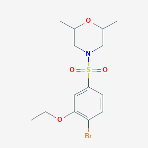 molecular formula C14H20BrNO4S B4178899 4-[(4-bromo-3-ethoxyphenyl)sulfonyl]-2,6-dimethylmorpholine 