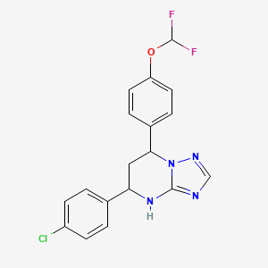 molecular formula C18H15ClF2N4O B4178904 5-(4-chlorophenyl)-7-[4-(difluoromethoxy)phenyl]-4,5,6,7-tetrahydro[1,2,4]triazolo[1,5-a]pyrimidine CAS No. 303094-41-9