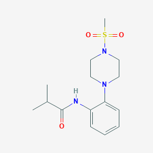 molecular formula C15H23N3O3S B4178914 2-methyl-N-{2-[4-(methylsulfonyl)-1-piperazinyl]phenyl}propanamide 
