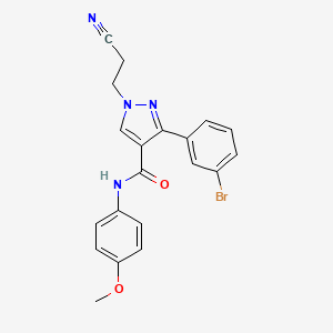 molecular formula C20H17BrN4O2 B4178925 3-(3-bromophenyl)-1-(2-cyanoethyl)-N-(4-methoxyphenyl)-1H-pyrazole-4-carboxamide 