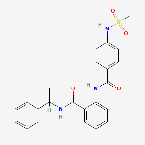 molecular formula C23H23N3O4S B4178930 2-({4-[(methylsulfonyl)amino]benzoyl}amino)-N-(1-phenylethyl)benzamide 