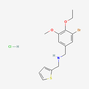 molecular formula C15H19BrClNO2S B4178935 (3-bromo-4-ethoxy-5-methoxybenzyl)(2-thienylmethyl)amine hydrochloride 
