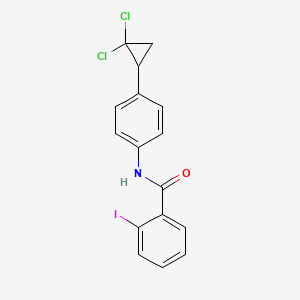 molecular formula C16H12Cl2INO B4178937 N-[4-(2,2-dichlorocyclopropyl)phenyl]-2-iodobenzamide 