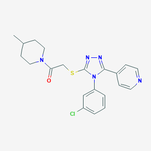 2-[[4-(3-Chlorophenyl)-5-pyridin-4-yl-1,2,4-triazol-3-yl]sulfanyl]-1-(4-methylpiperidin-1-yl)ethanone