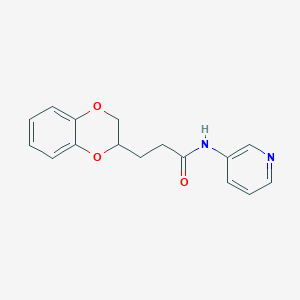 molecular formula C16H16N2O3 B4178954 3-(2,3-dihydro-1,4-benzodioxin-2-yl)-N-3-pyridinylpropanamide 