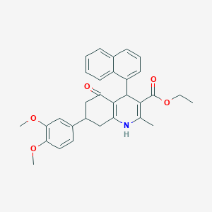 molecular formula C31H31NO5 B417896 Ethyl 7-[3,4-bis(methyloxy)phenyl]-2-methyl-4-naphthalen-1-yl-5-oxo-1,4,5,6,7,8-hexahydroquinoline-3-carboxylate 