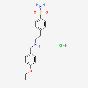 molecular formula C17H23ClN2O3S B4178971 4-{2-[(4-ethoxybenzyl)amino]ethyl}benzenesulfonamide hydrochloride 