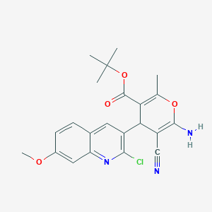 1,1-dimethylethyl 6-amino-4-[2-chloro-7-(methyloxy)quinolin-3-yl]-5-cyano-2-methyl-4H-pyran-3-carboxylate