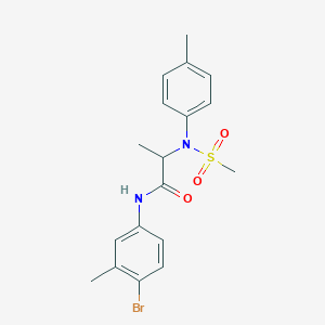 molecular formula C18H21BrN2O3S B4178993 N~1~-(4-bromo-3-methylphenyl)-N~2~-(4-methylphenyl)-N~2~-(methylsulfonyl)alaninamide 