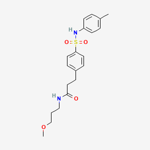 molecular formula C20H26N2O4S B4179002 N-(3-methoxypropyl)-3-(4-{[(4-methylphenyl)amino]sulfonyl}phenyl)propanamide 