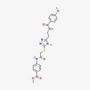 molecular formula C23H25N5O5S B4179024 methyl 4-({[(5-{2-[(4-methoxybenzoyl)amino]ethyl}-4-methyl-4H-1,2,4-triazol-3-yl)thio]acetyl}amino)benzoate 