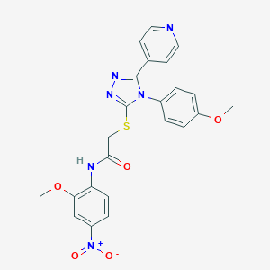 N-{4-nitro-2-methoxyphenyl}-2-{[4-(4-methoxyphenyl)-5-(4-pyridinyl)-4H-1,2,4-triazol-3-yl]sulfanyl}acetamide