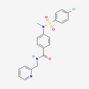 molecular formula C20H18ClN3O3S B4179040 4-[[(4-chlorophenyl)sulfonyl](methyl)amino]-N-(2-pyridinylmethyl)benzamide 