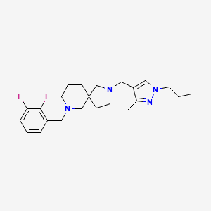 molecular formula C23H32F2N4 B4179043 7-(2,3-difluorobenzyl)-2-[(3-methyl-1-propyl-1H-pyrazol-4-yl)methyl]-2,7-diazaspiro[4.5]decane 